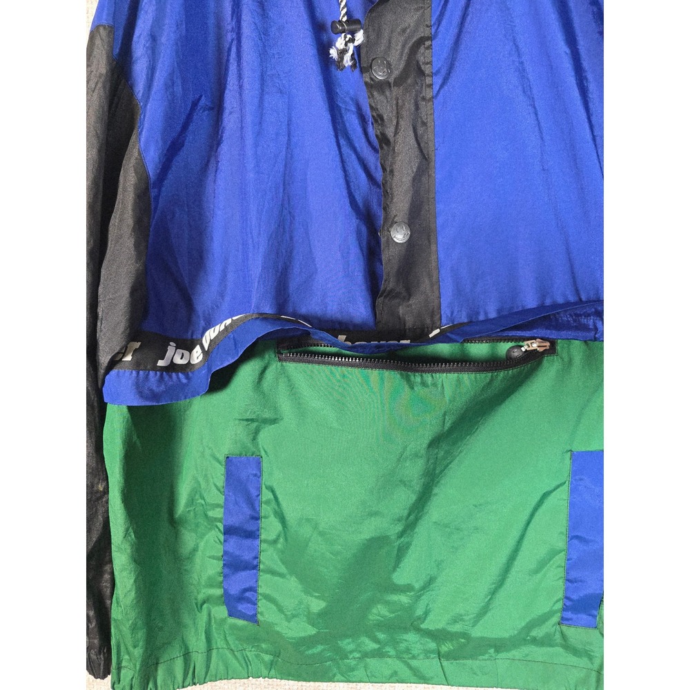 Vintage Joe Boxer Anorak Windbreaker Jacket Mens XL Colorblock Blue Green Y2K - Picture 6 of 10